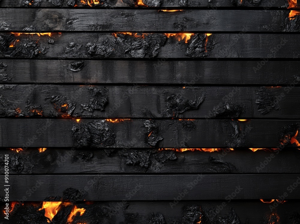 Wall mural With a dark brown color, an old wood wall texture background can be seen