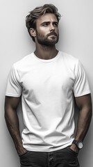 Obraz premium White blank T-shirt mockup | T-shirt | Mockup