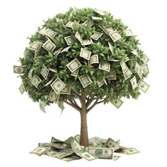 A tree with many money on it