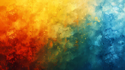 Fototapeta premium An abstract art background with vibrant colors. The left side of the image is red and orange, transitioning to blue and teal on the right.