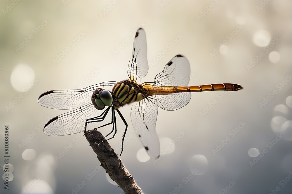 Wall mural white dragonfly background side view large insect animal bug butterfly closeup eye fly flying garden green illustration coccinellidae leg macro nature odonata silhouette small summer wilderness