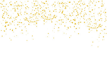 Golden seamless confetti of flying stars for a celebration background. Abstract gold stars confetti for a holiday frame