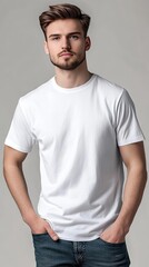 Obraz premium White blank T-shirt mockup | T-shirt | Mockup