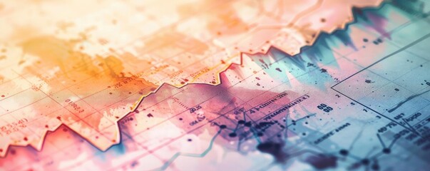 A vibrant abstract representation of financial data trends showcasing colorful graph lines and creative data visualization.