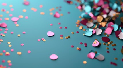 Vibrant and colorful credit card perks and benefits with celebratory visuals such as confetti shapes and icons in a blurred abstract background  Concept of financial incentives loyalty programs