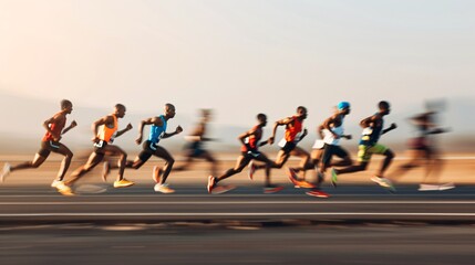 Naklejka premium Marathon Runners in Action
