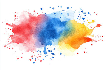 Fototapeta premium Bright watercolor splash with splatter effects Water color on white background