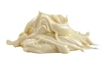 A large smear of white cream, isolated on a white background PNG without background