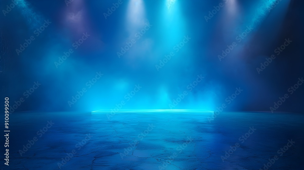 Poster neon blue gradient background with soft glow for tech product display and concept showcase