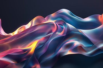 Obraz premium Vibrant vector waves capturing the essence of motion and energy, rendered with brilliance in realistic