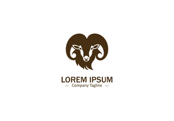 Obraz premium Modern Pet Sheep Silhouette Design in Simple Vector Icon Style