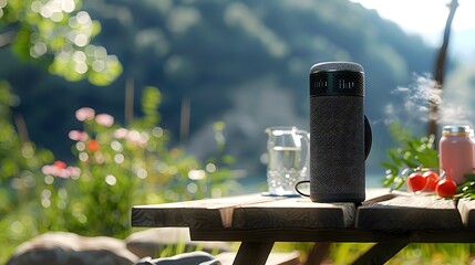 Fototapeta premium Portable Speaker Enjoying the Outdoors