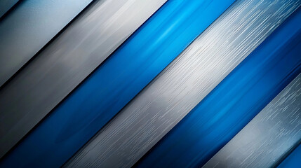 Obraz premium Abstract Blue and Silver Diagonal Stripes