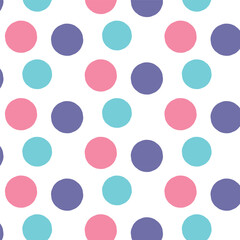 Colorful hand-drawn polka-dot seamless pattern design