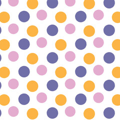 Colorful hand drawn polka dot seamless pattern design