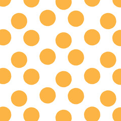Yellow hand-drawn polka-dot seamless pattern design