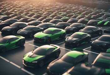 car unique render fleet 3d representing middle image gree cars one market automotive leader isolated driving buy white row red business tags new signs traffic insurance finance