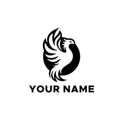 Naklejka premium Black Phoenix Bird Vector Logo