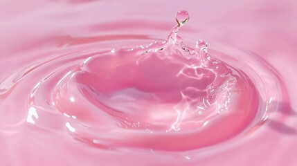 Splash of pink liquid in serene ripple motion