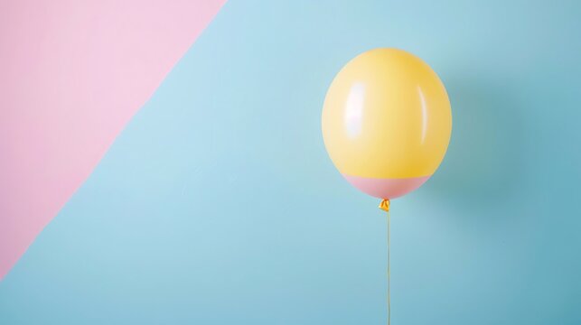 Minion Balloon, border, pastel color background Wallpaper, blank in the middle, minimalism, negative space