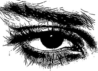 Obraz premium black and white illustration of eye