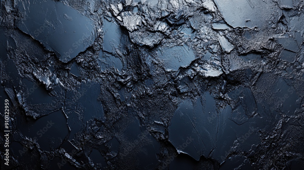 Aufkleber the surface displays intricate, uneven textures and shadows on dark slate, revealing layers and a na