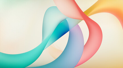 Abstract geometric background in pastel tones, rounded shapes, dynamic waves.