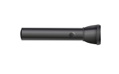 Flashlight on a transparent background. Shine lighting torch. Vector