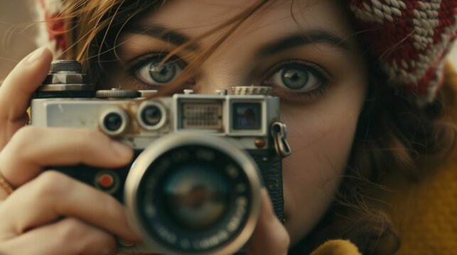 woman with camera,World Photography Day