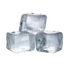 Ice cubes isolated on transparent background.