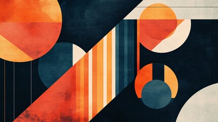 Abstract geometric compositions with grainy fades and muted retro colors