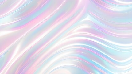 Fototapeta premium Holographic background seamless trendy iridescent light foil texture. Soft holographic pastel unicorn marble background pattern. Modern pearlescent blurry abstract swirl illustration. 