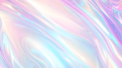 Obraz premium Holographic background seamless trendy iridescent light foil texture. Soft holographic pastel unicorn marble background pattern. Modern pearlescent blurry abstract swirl illustration. 