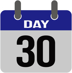  illustration of a calendar on the 30th. thirtieth day of the month