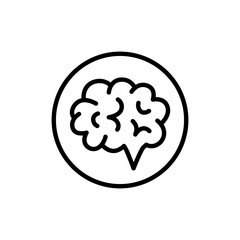 Brain outline icon suitable for info graphics, websites and print media and interfaces. Vector sign isolated on white background.