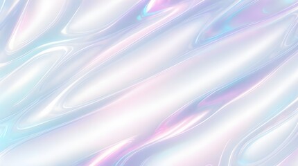 Obraz premium Holographic background seamless trendy iridescent light foil texture. Soft holographic pastel unicorn marble background pattern. Modern pearlescent blurry abstract swirl illustration. 