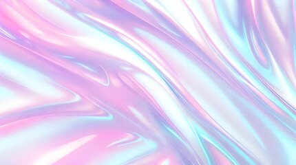 Fototapeta premium Holographic background seamless trendy iridescent light foil texture. Soft holographic pastel unicorn marble background pattern. Modern pearlescent blurry abstract swirl illustration. 