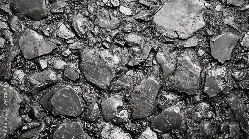 Aufkleber the surface showcases an array of stones with varied textures and shapes, nestled together, illumina