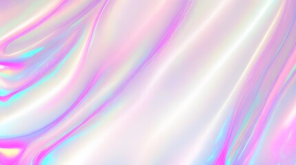 Fototapeta premium Holographic background seamless trendy iridescent light foil texture. Soft holographic pastel unicorn marble background pattern. Modern pearlescent blurry abstract swirl illustration. 