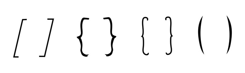 Brackets quote box frame sketch, brace border text parenthesis. Font punctuation, doodle decoration.