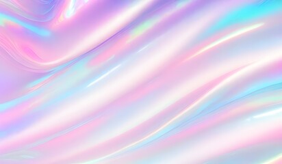Obraz premium Holographic background seamless trendy iridescent light foil texture. Soft holographic pastel unicorn marble background pattern. Modern pearlescent blurry abstract swirl illustration. 