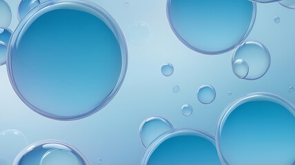 Large bubbles overlapping in a gradient of blue hues, creating a calming effect