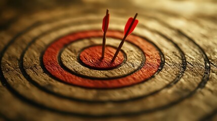 target with arrows missing the bullseye and scattered around the board, illustrating the concept of failure to meet goals or objectives.