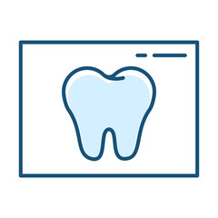 Dental x-ray line icon vector isolated. Simple symbol of a tooth. Concept of dentistry and oral health. Professional scan of teeth.