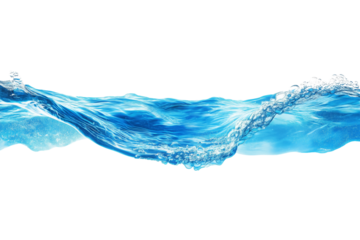 Bright blue water waves undulate and shimmer in the underwater swimming pool, reflecting light beautifully in a serene setting