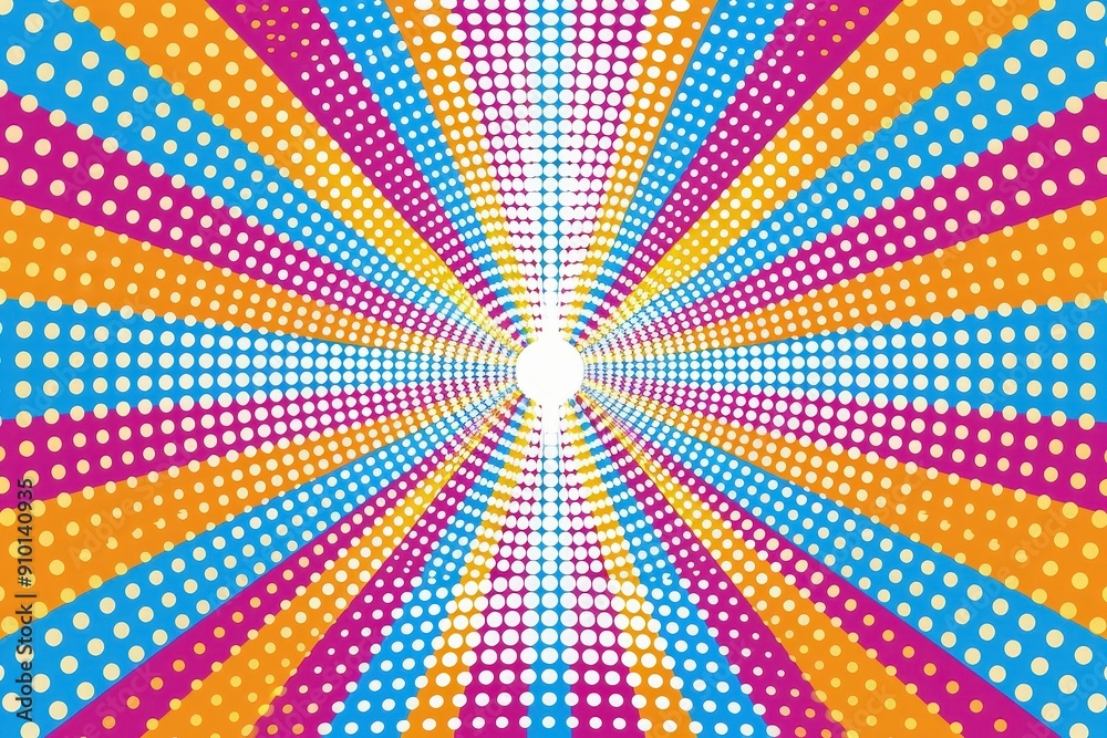 Poster Vibrant colors radiate from the center in a spiral pattern, creating an energetic and dynamic visual experience