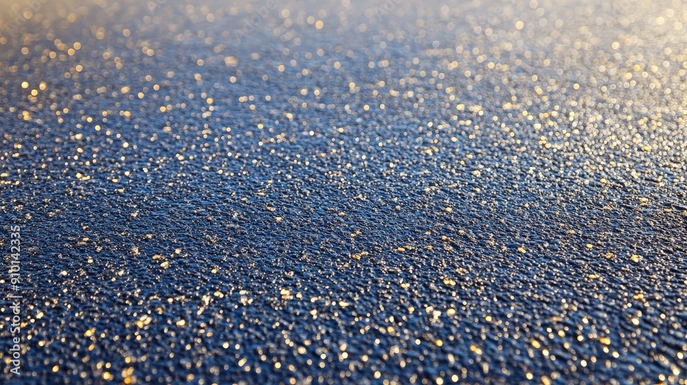 Aufkleber morning sunlight illuminates a wet surface, creating a sparkling effect with droplets reflecting lig