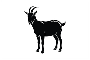 Goat  silhouette black vector illustration