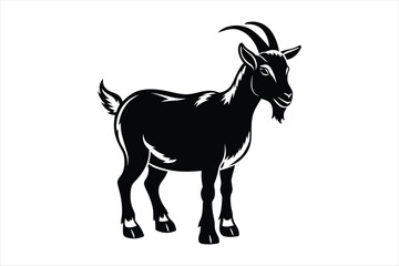 Goat  silhouette black vector illustration