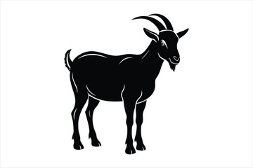 Goat  silhouette black vector illustration